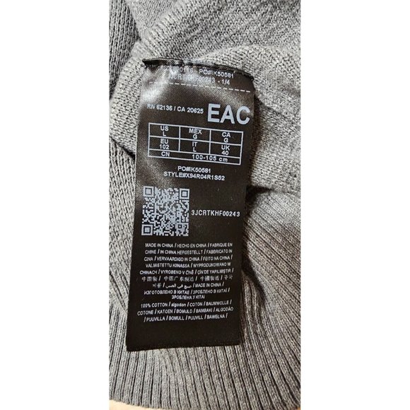 Guess Los Angeles Denim Mens Large Grey Spellout 1/4 Zip Cotton Sweater - Picture 12 of 13